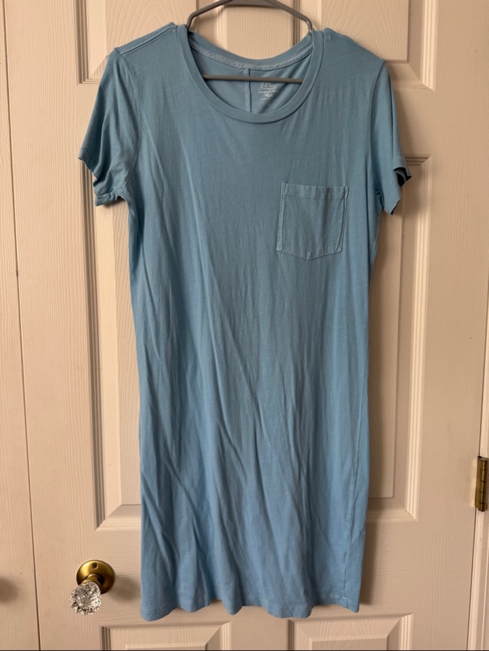 J. Crew Light Blue Short Sleeve Pocket T Shirt Dress